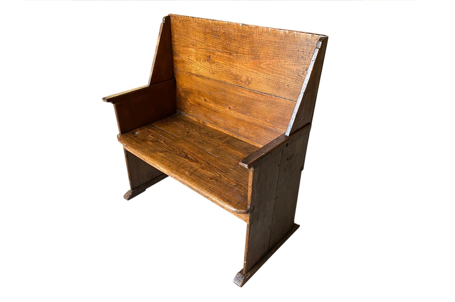 Pine Italian 18th Century Rustic Bench For Sale