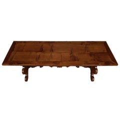 Italian 18th Century Solid Walnut Trestle Table from Tuscany