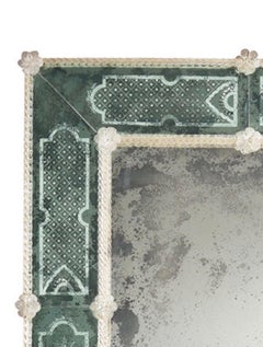 Italienischer moderner neoklassischer Spiegel im Stil des 18. Jahrhunderts aus venezianischem /Murano Glas, Tosi