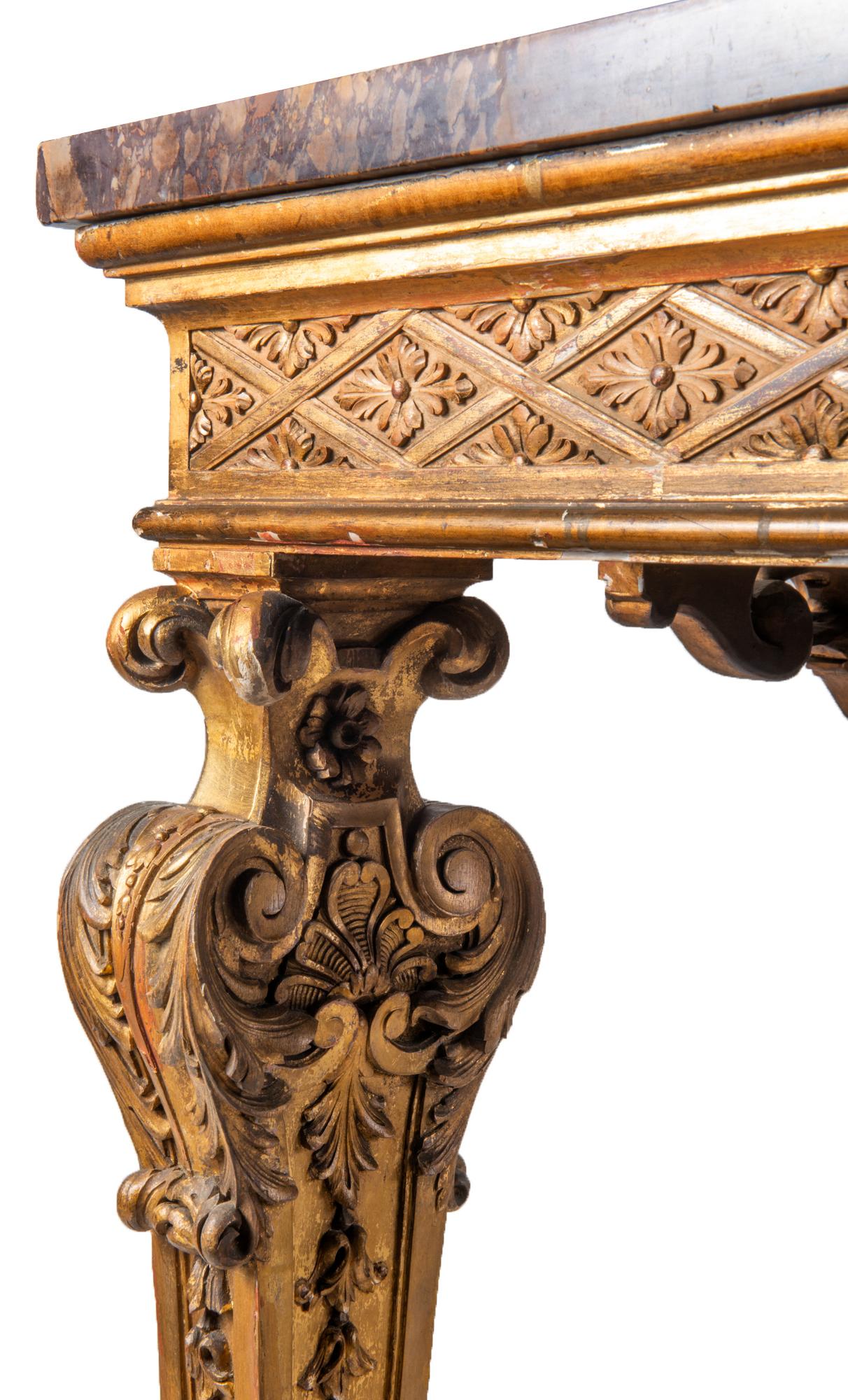 Italian 18th Century Style Carved Giltwood Console Tables For Sale 8