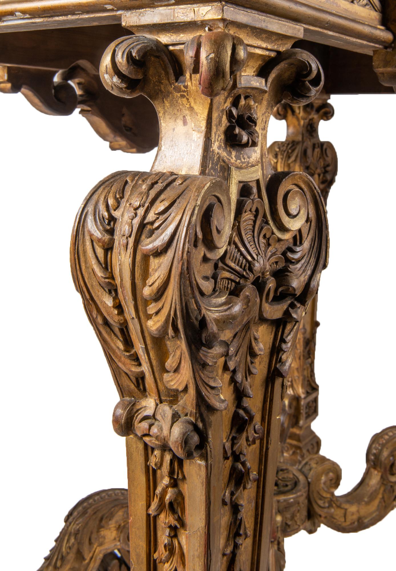 Italian 18th Century Style Carved Giltwood Console Tables For Sale 10