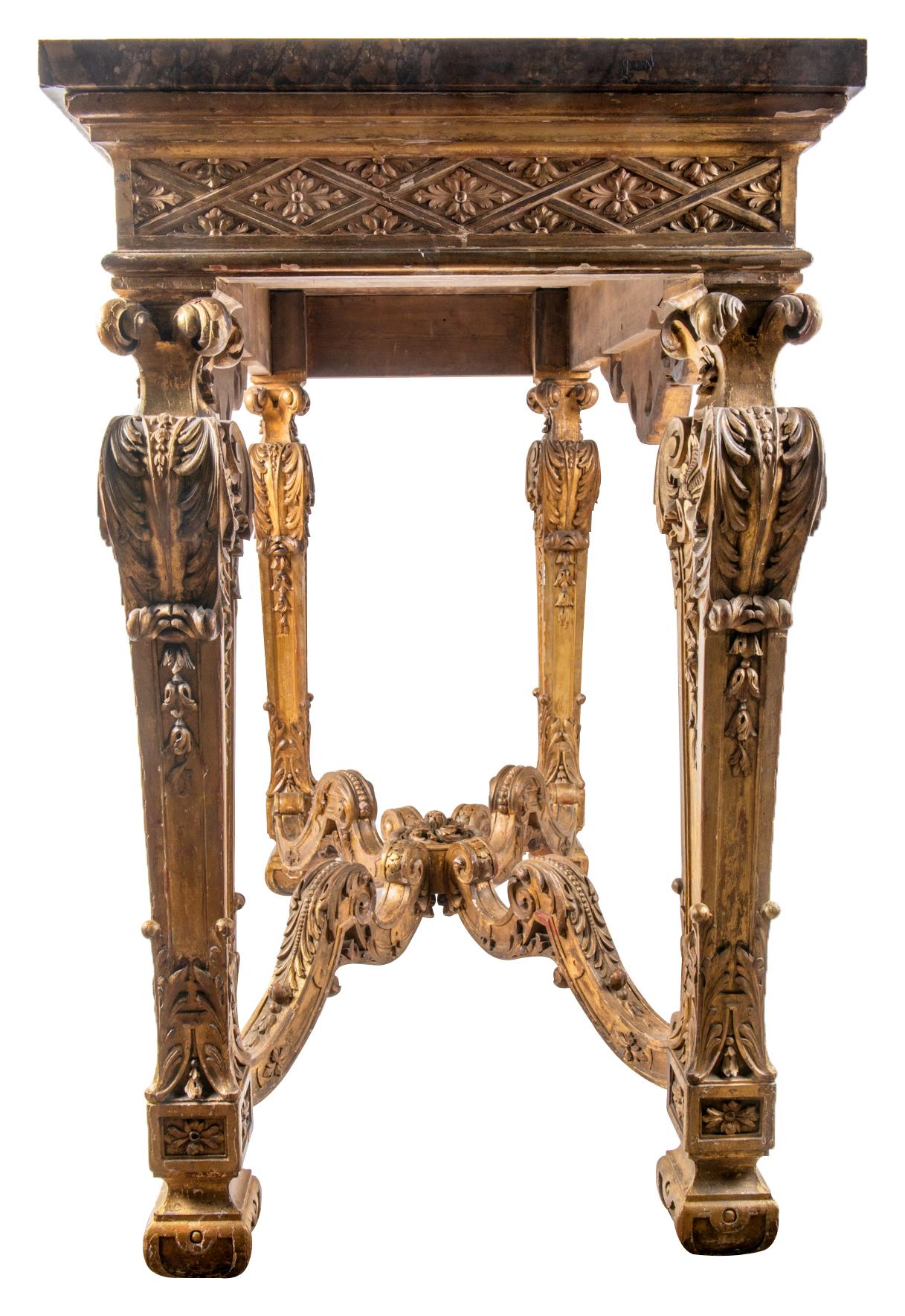 Italian 18th Century Style Carved Giltwood Console Tables For Sale 12