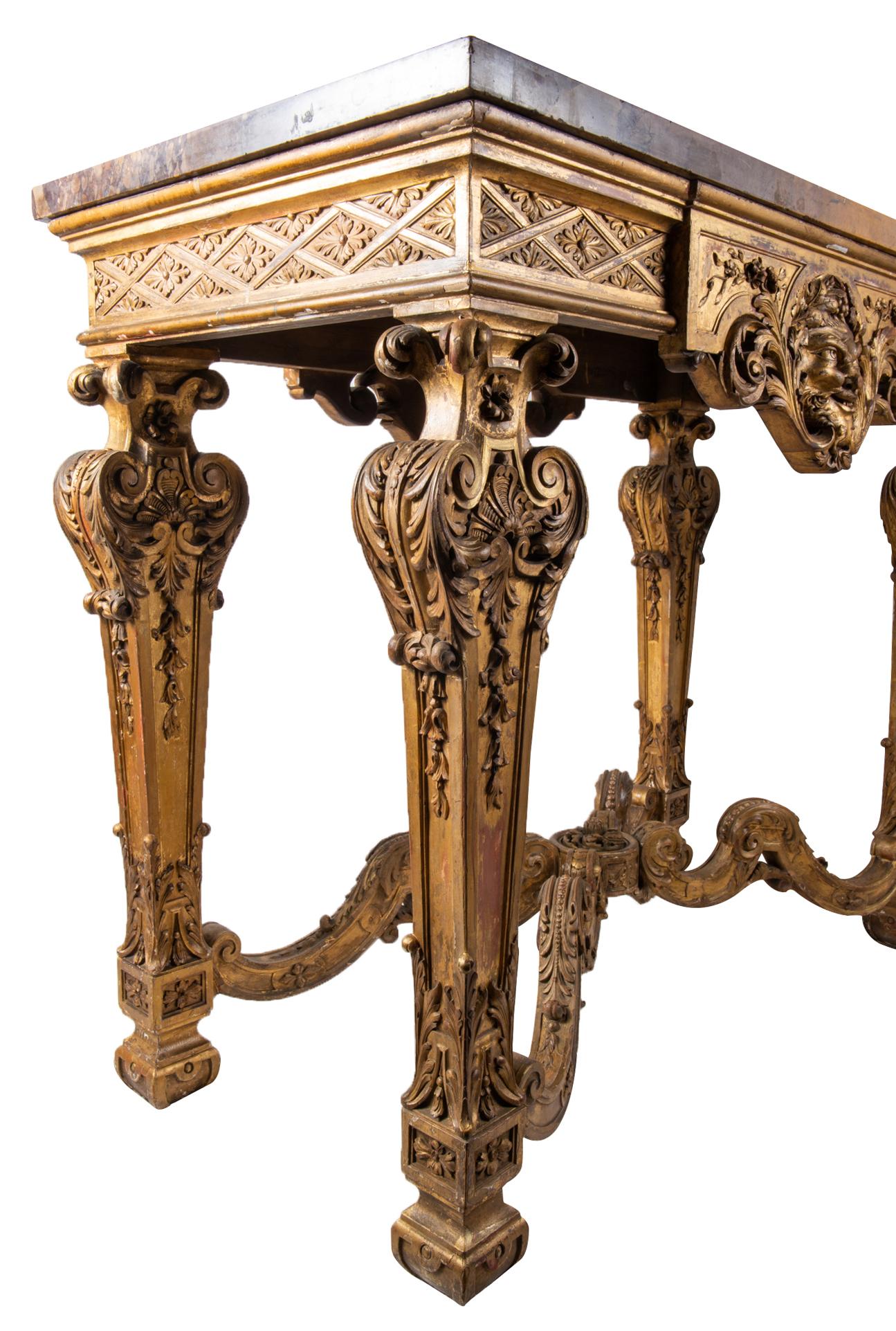 Hand-Carved Italian 18th Century Style Carved Giltwood Console Tables For Sale