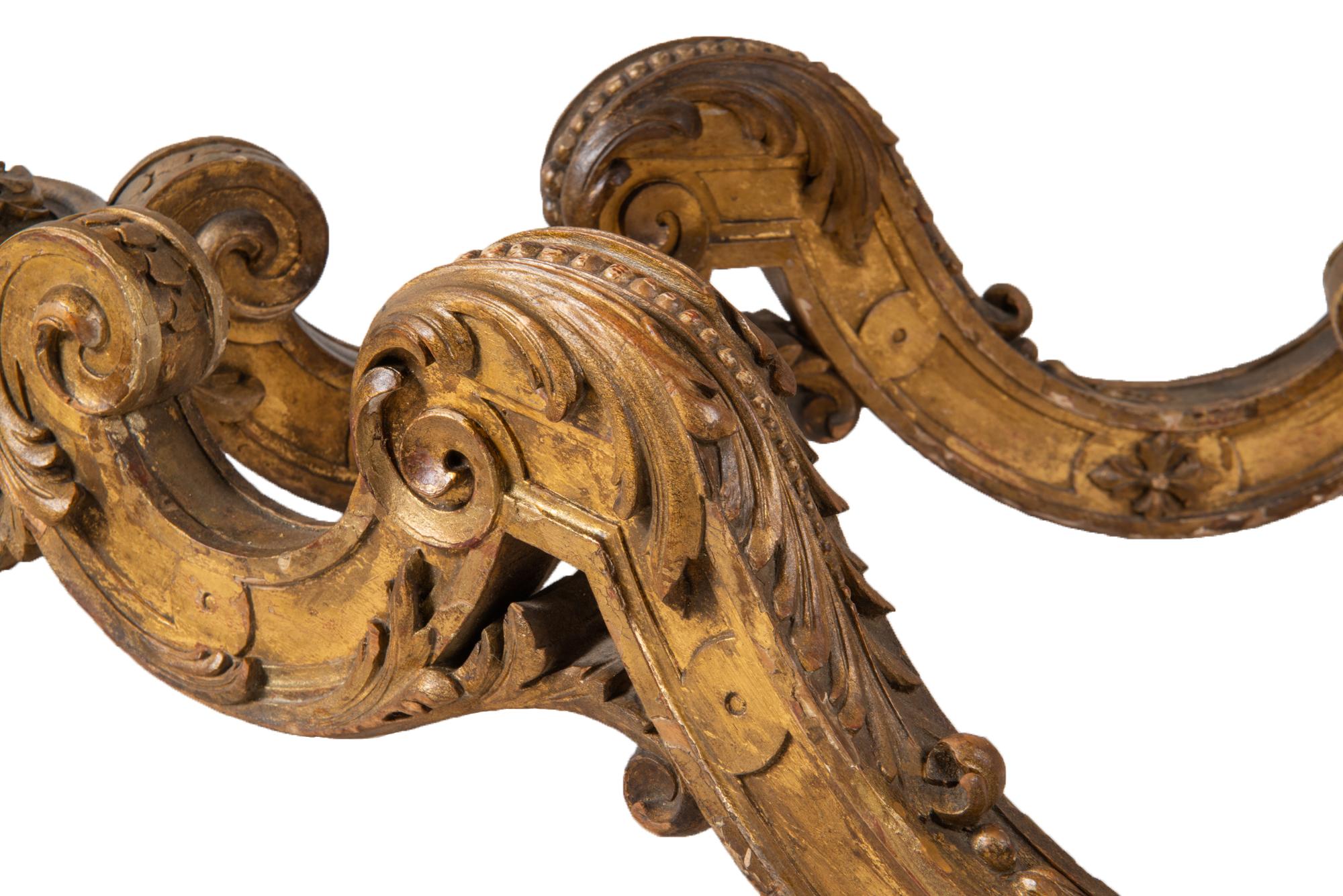 Italian 18th Century Style Carved Giltwood Console Tables For Sale 2