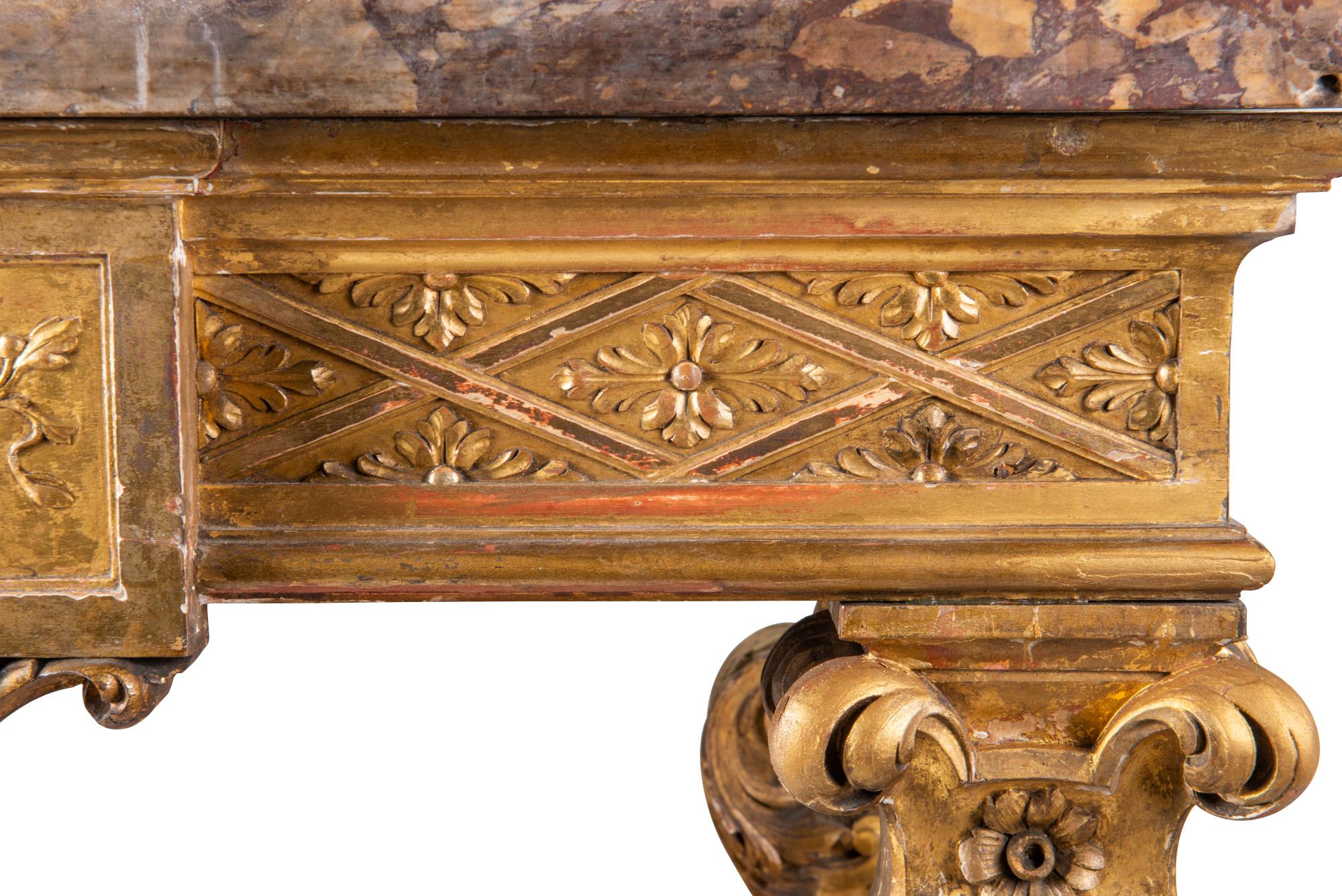 Italian 18th Century Style Carved Giltwood Console Tables For Sale 4
