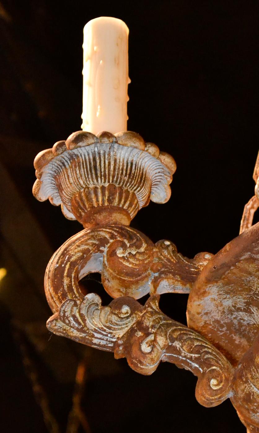 Contemporary Italian 18th Century Style Patinated Chandelier