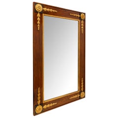 Italian 18th Century Tuscan St. Walnut, Ebonized Fruitwood, and Giltwood Mirror