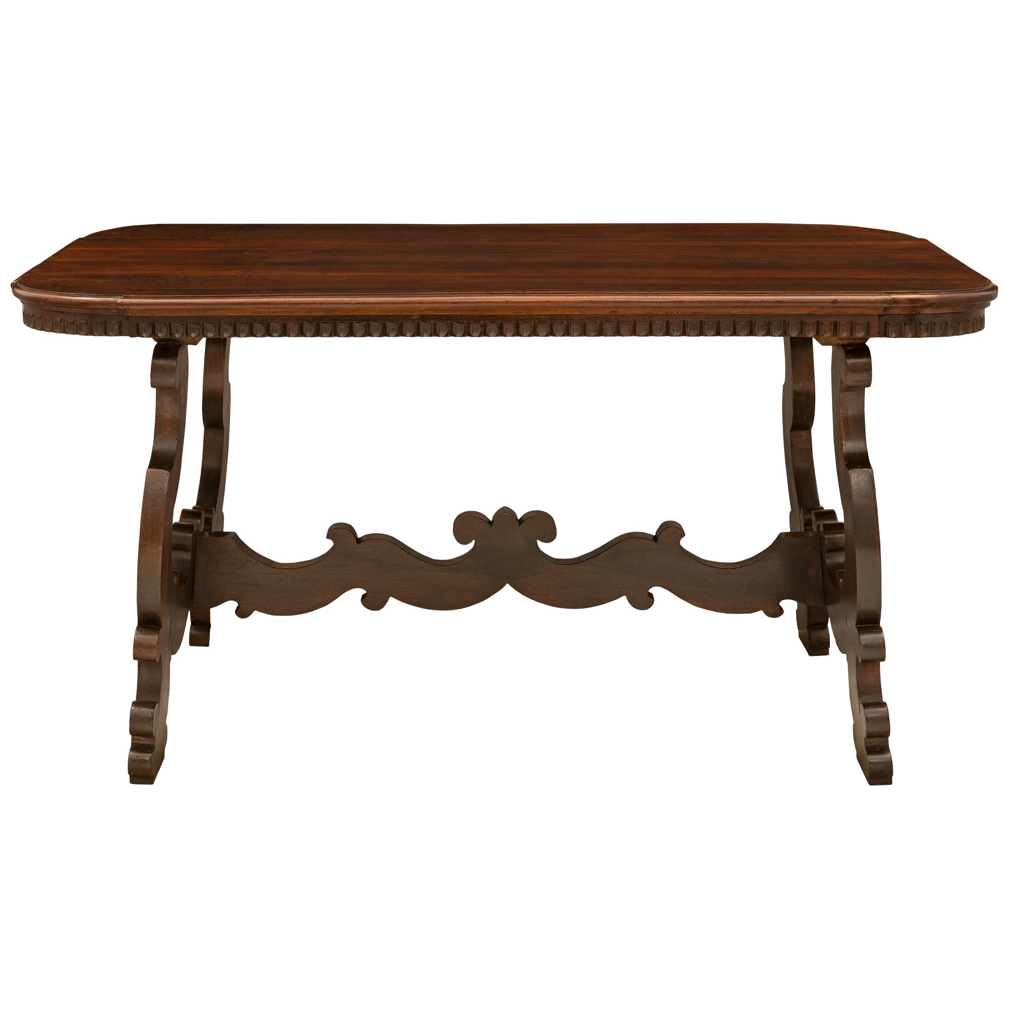 Italian 18th Century Tuscan St. Walnut Trestle Table For Sale