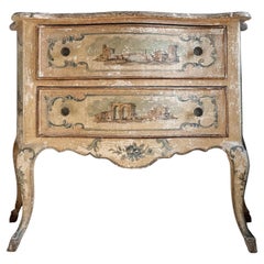 Italian 18th Century Venetian Hand Painted Chest Of Drawers