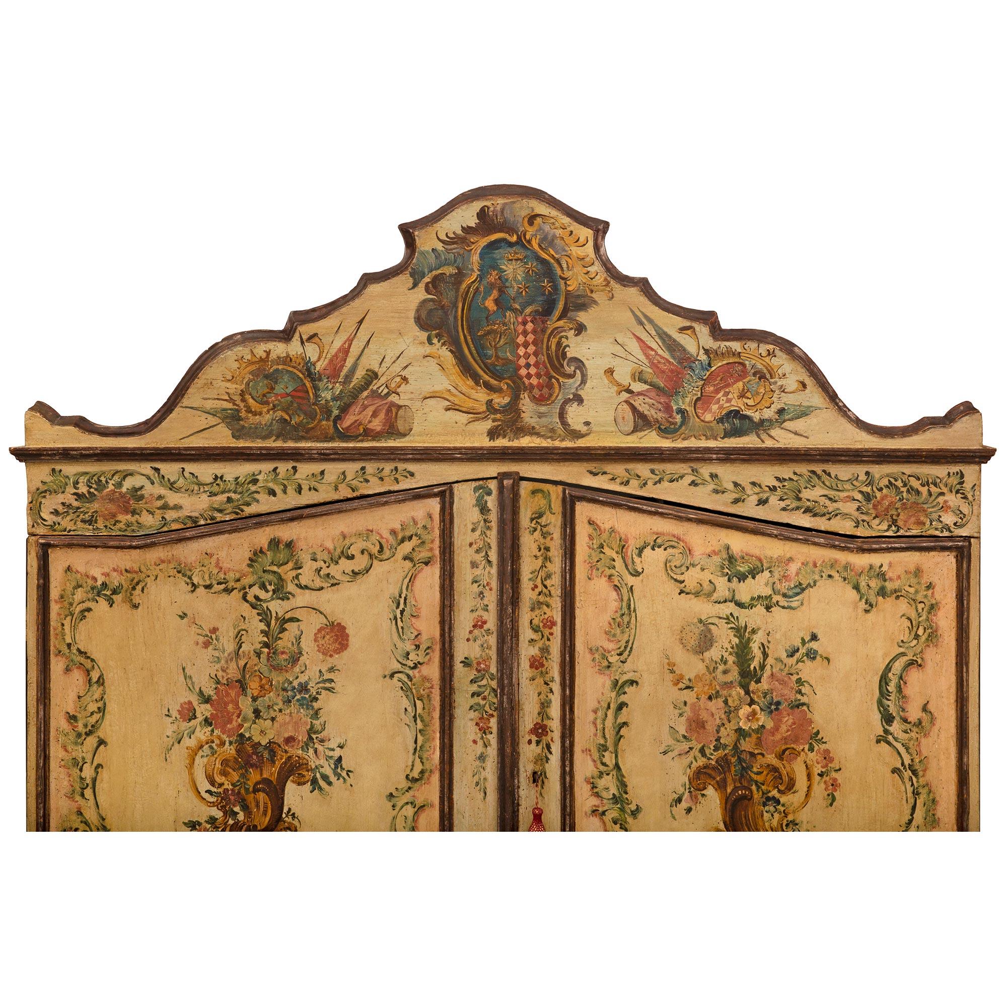 Wood Italian 18th Century Venetian St. Hand Painted Cabinet For Sale