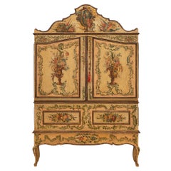 Meuble de rangement vénitien italien du 18ème siècle peint à la main