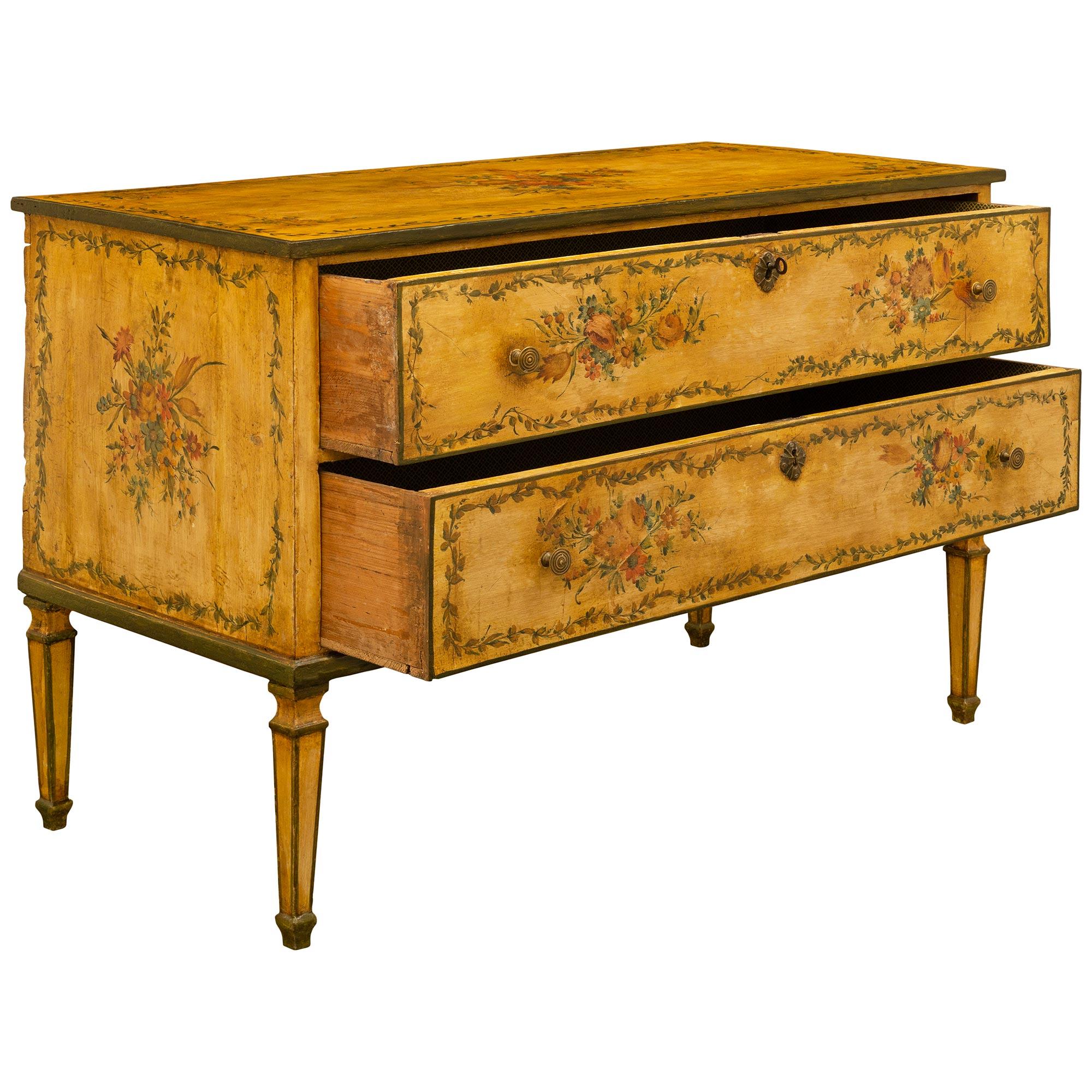 18th Century and Earlier Italian 18th century Venetian st. hand painted commode For Sale