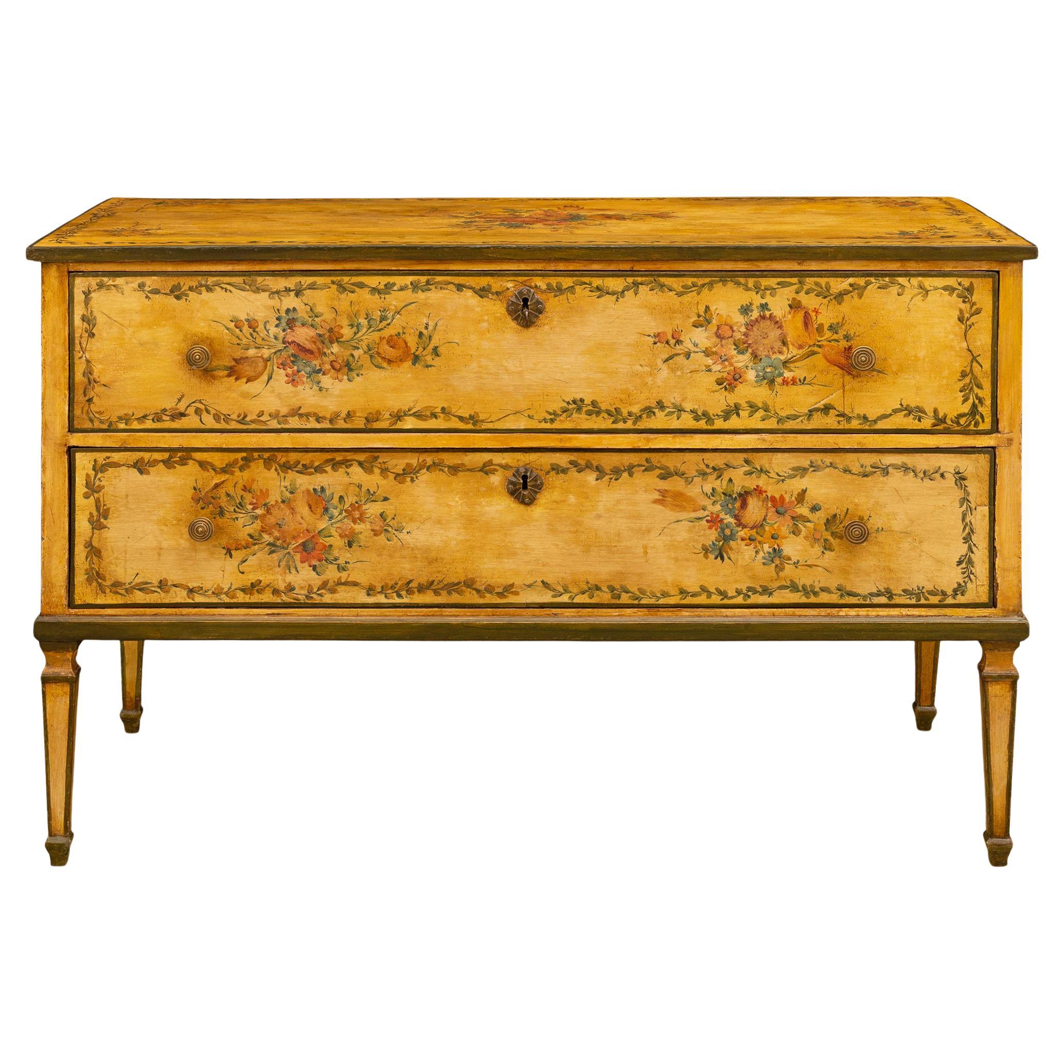 Italian 18th century Venetian st. hand painted commode For Sale