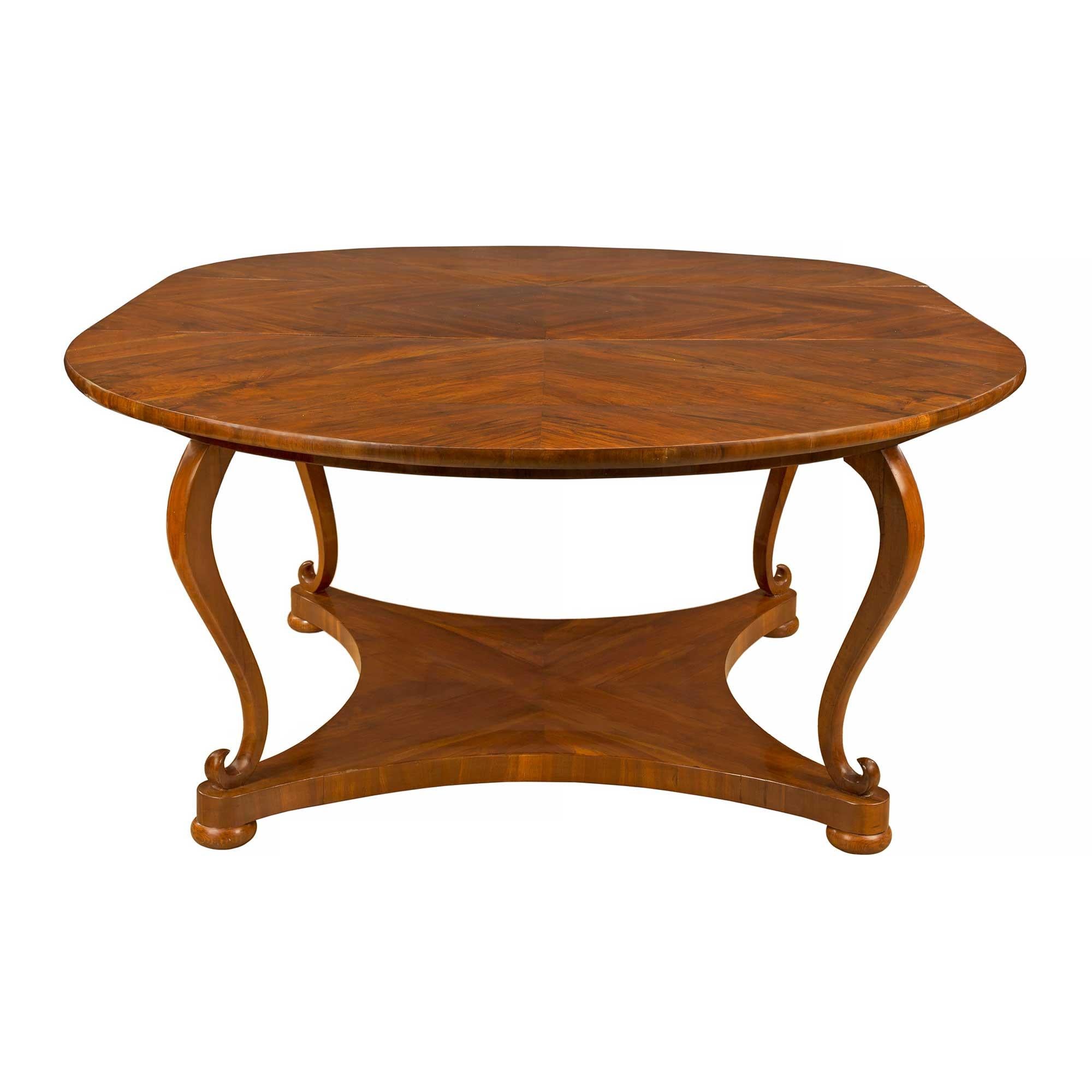 Italian 18th Century Walnut Circular/Oval Center Table 2
