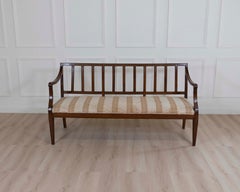 Italian 18th Century Walnut Sofa with Upholstered Seat