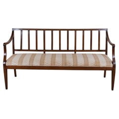 Italian 18th Century Walnut Sofa with Upholstered Seat