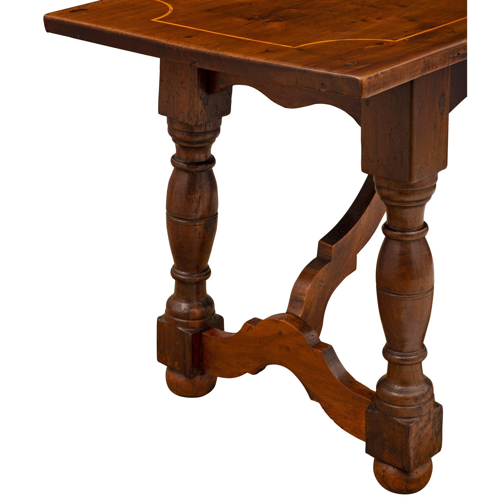 Italian 18th Century Walnut Trestle Table For Sale 2