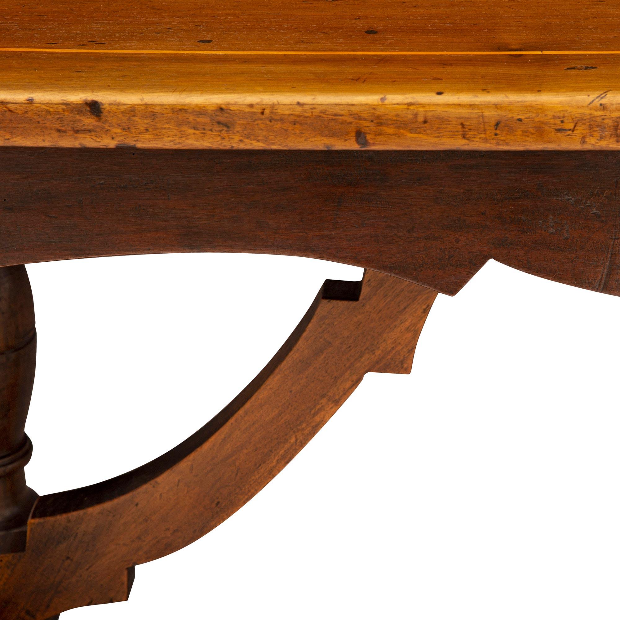 Italian 18th Century Walnut Trestle Table For Sale 3