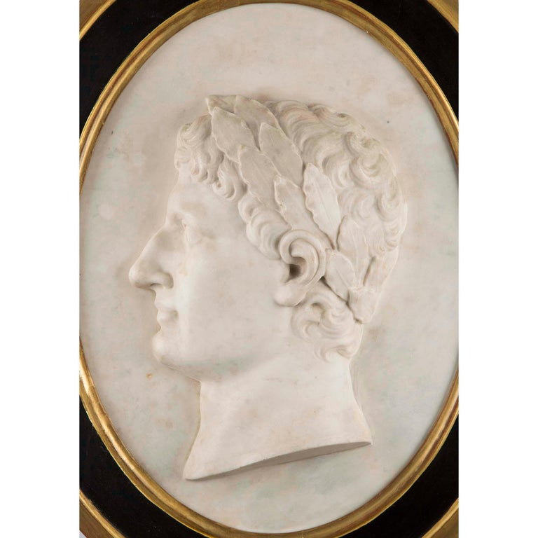 Italian 18th Century White Carrara Marble and Giltwood Plaque For Sale ...