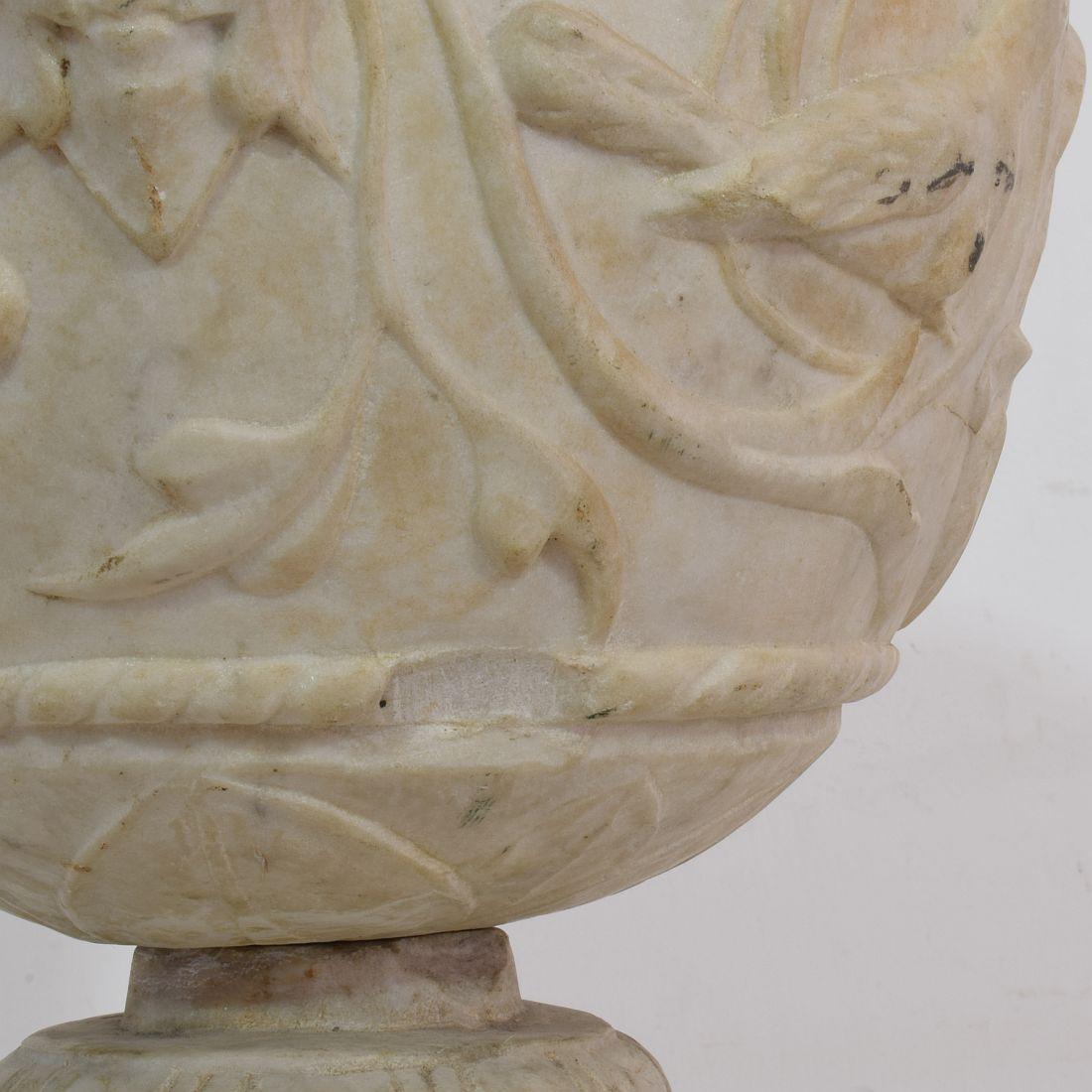 Italian 18th Century White Marble Garden Urn/ Vase 10