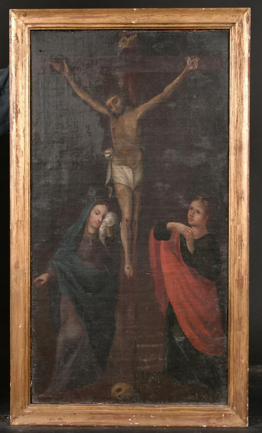 18th CENTURY ITALIAN OLD MASTER OIL ON CANVAS - THE CRUCIFIXION CHRIST ON CROSS - Painting by Italian 18th
