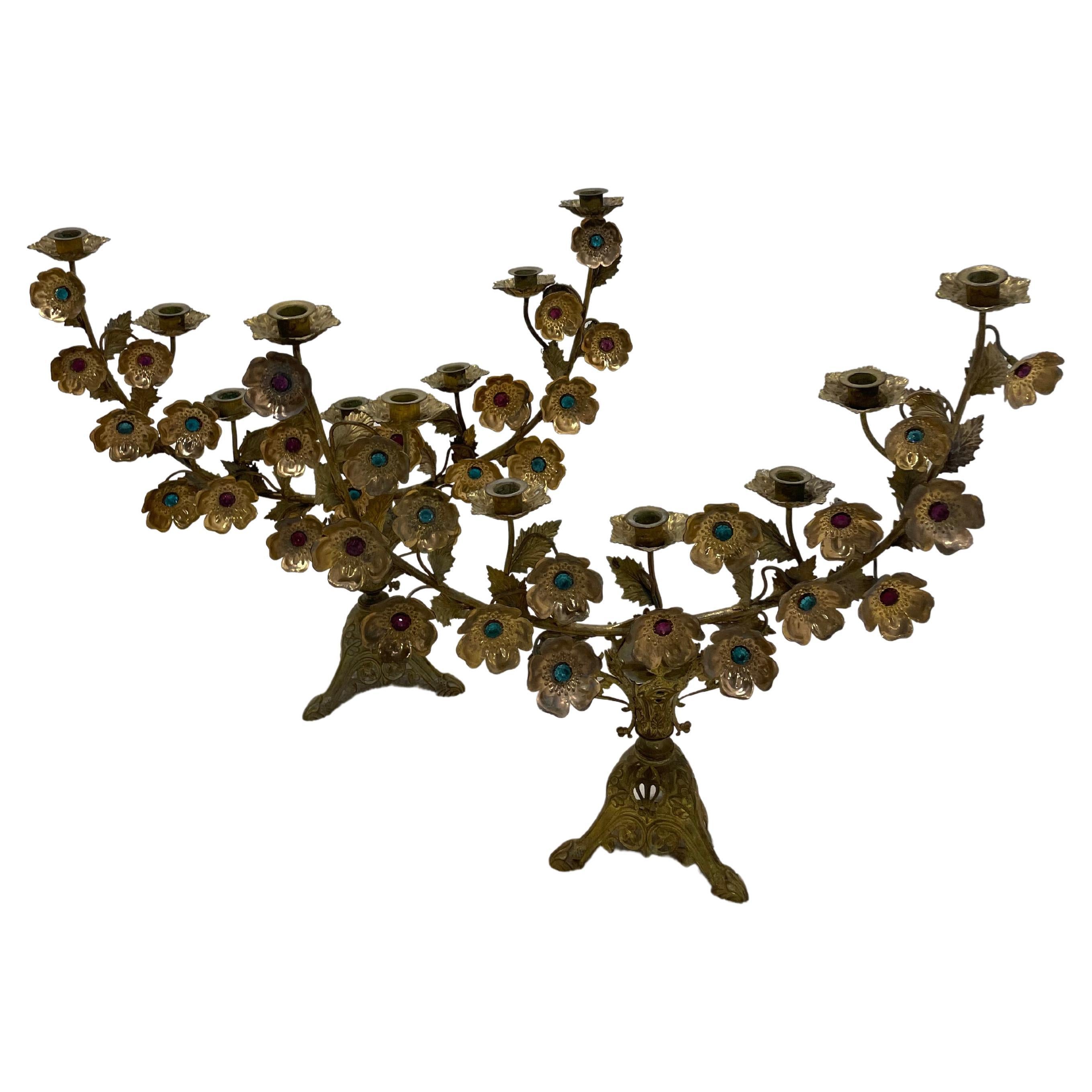 Pareja de candelabros barrocos italianos del siglo XIX Barroco en venta