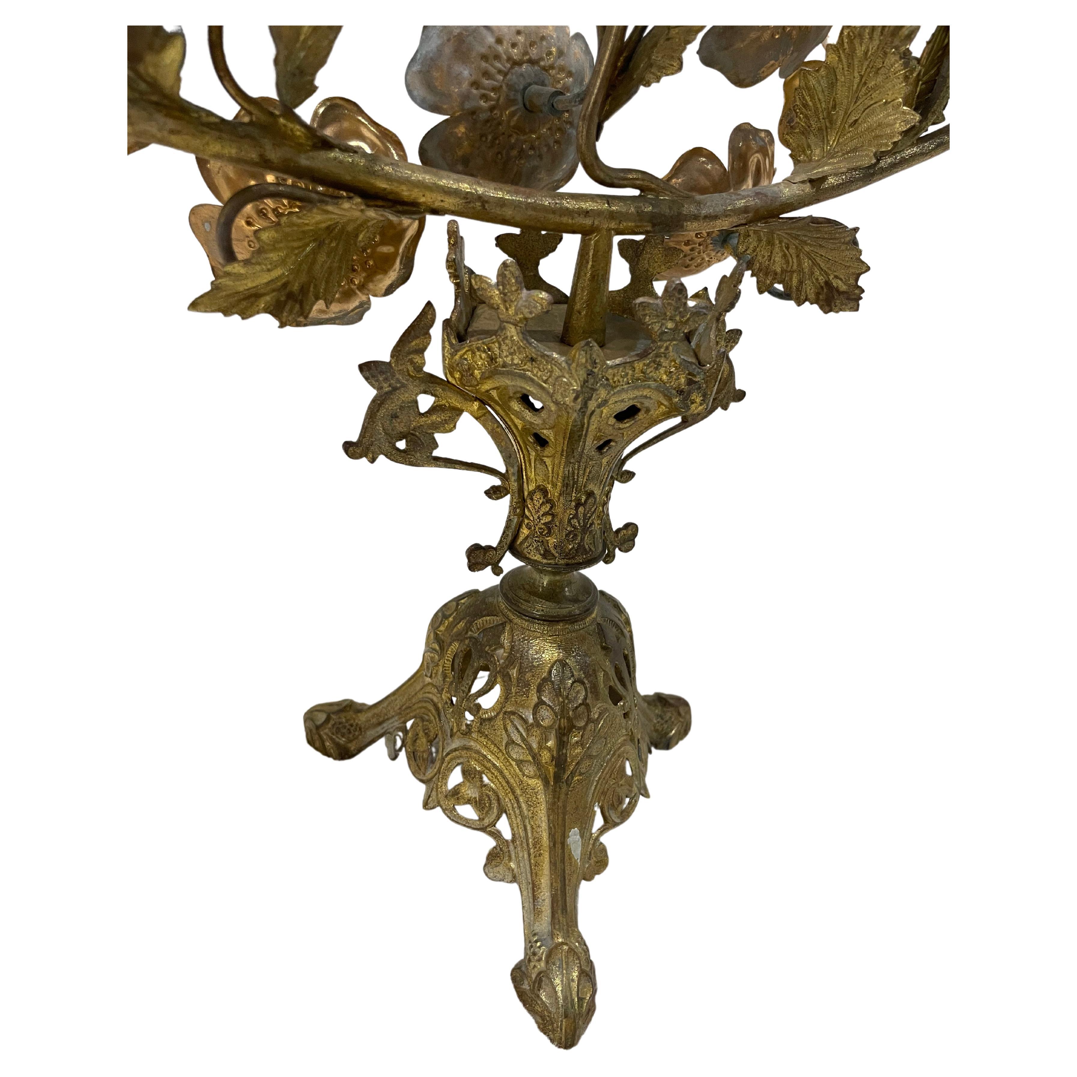 Italian 19th Century Baroque Pair of Candelabre For Sale 4