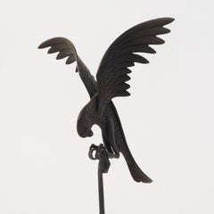 Italian 1920s Art Deco Wrought Iron Parrot on a Marble Base