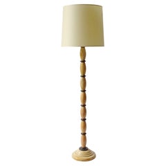 Italian 1920s Art Deco Yellow and Black Marble Floor Lamp