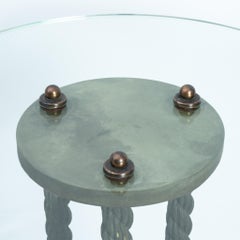 Tables d'appoint / Tables de lampe italiennes des années 1920 en bronze, marbre et verre