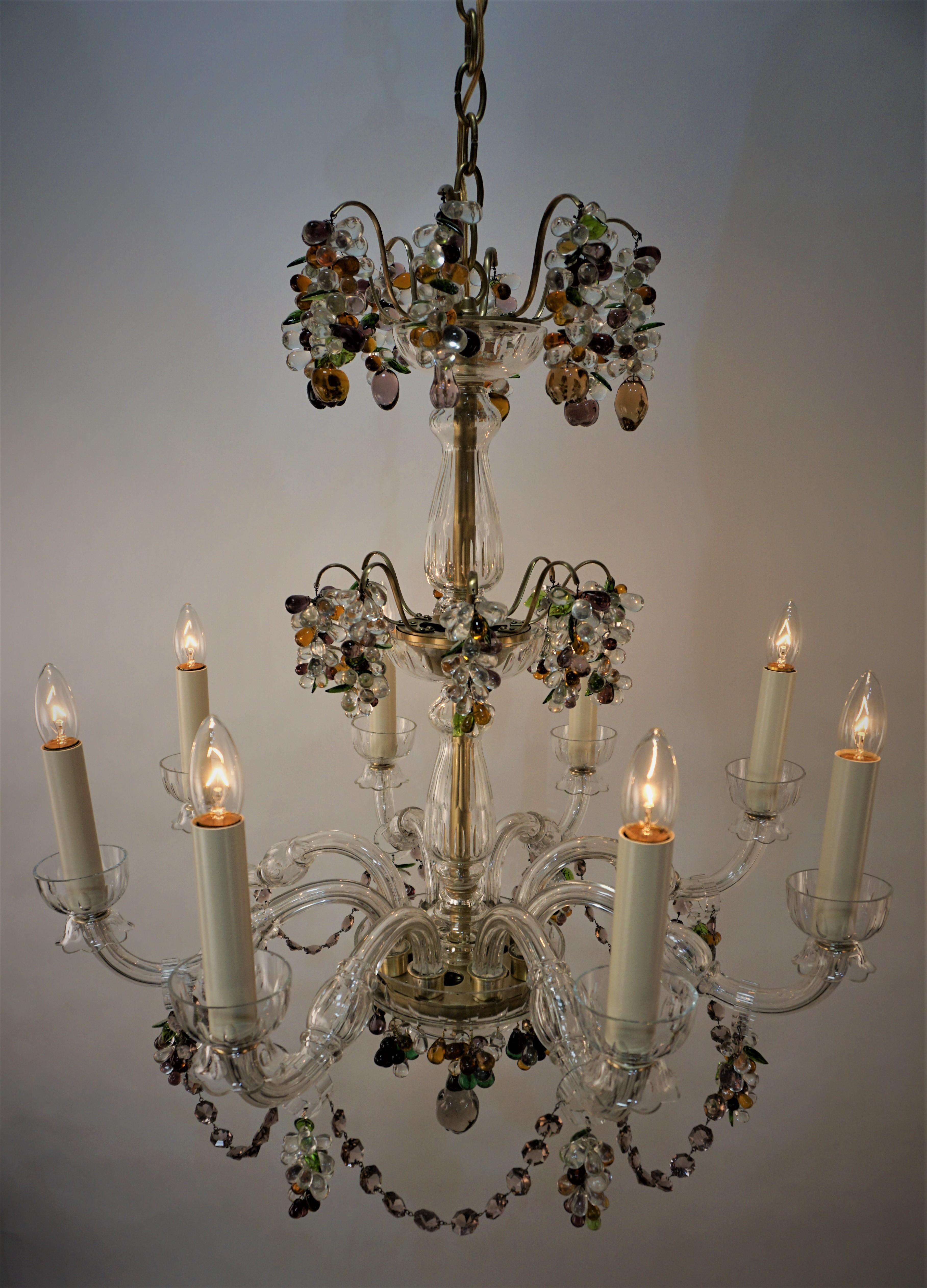 Italian 1920's Crystal Chandelier For Sale 7