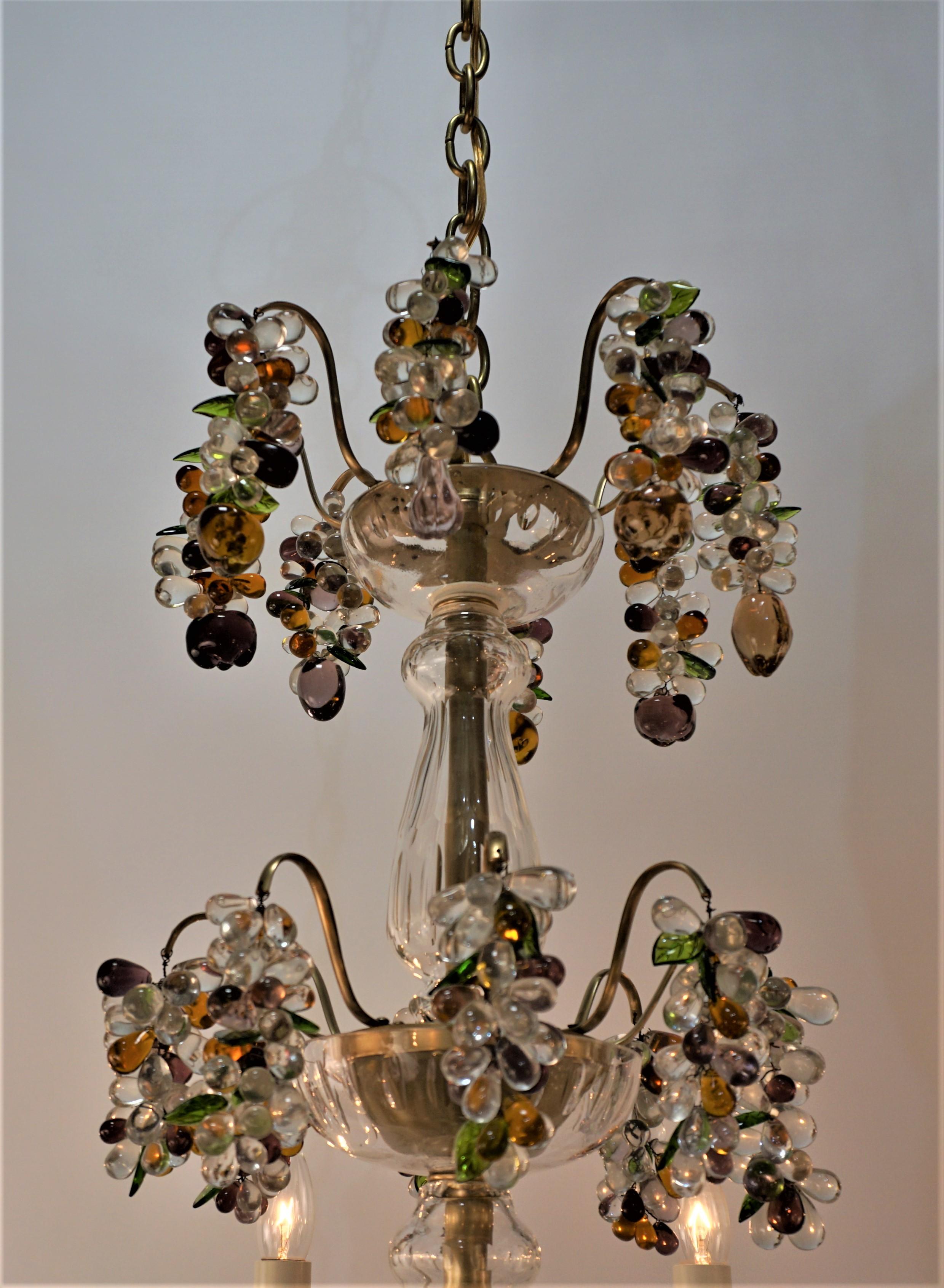 Early 20th Century Italian 1920's Crystal Chandelier For Sale