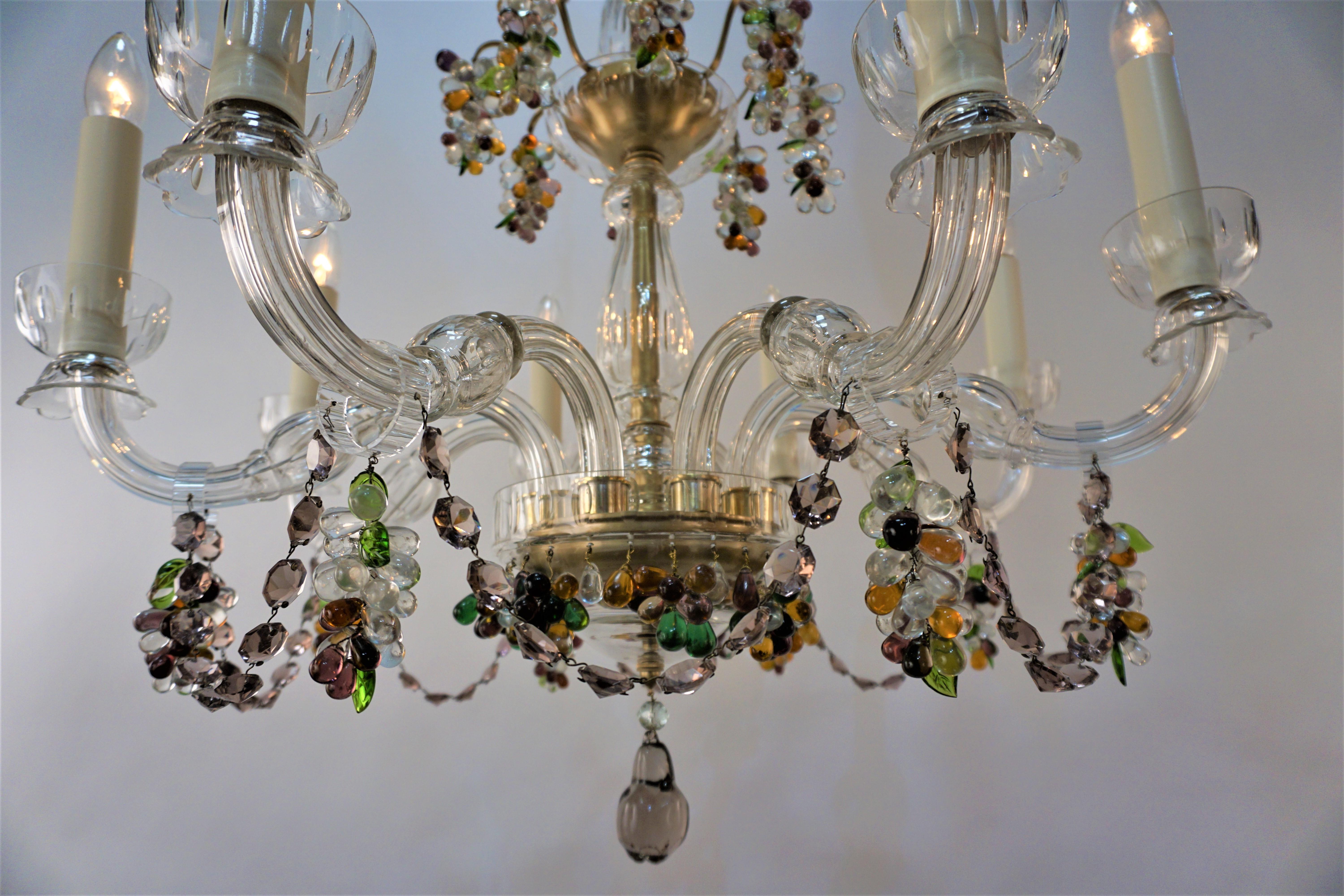 Lustre italien en cristal des années 1920 en vente 1