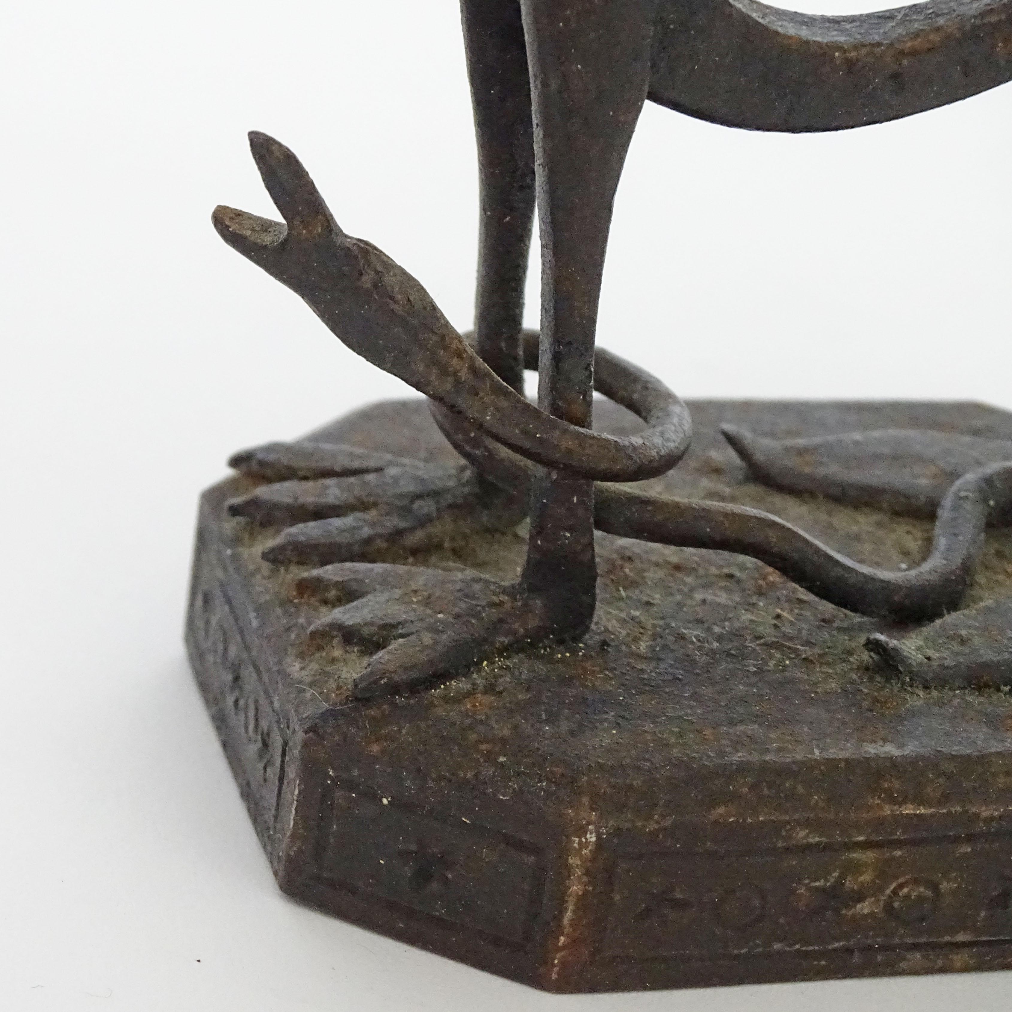 Wrought Iron Italian 1920s wrought iron dragon and snake paperweight For Sale