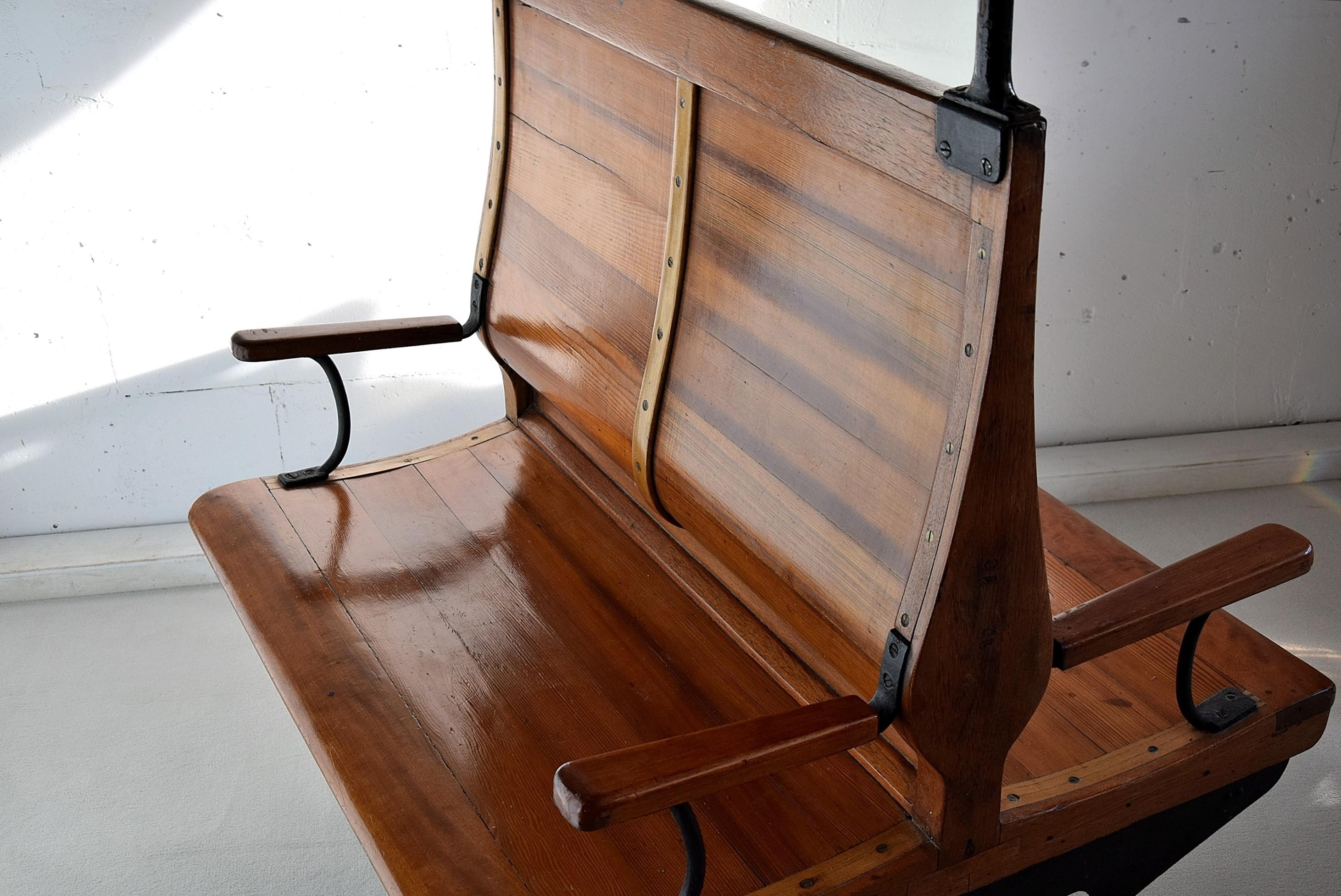 Early 20th Century Italian 1928 Train Bench 3rd Class For Sale