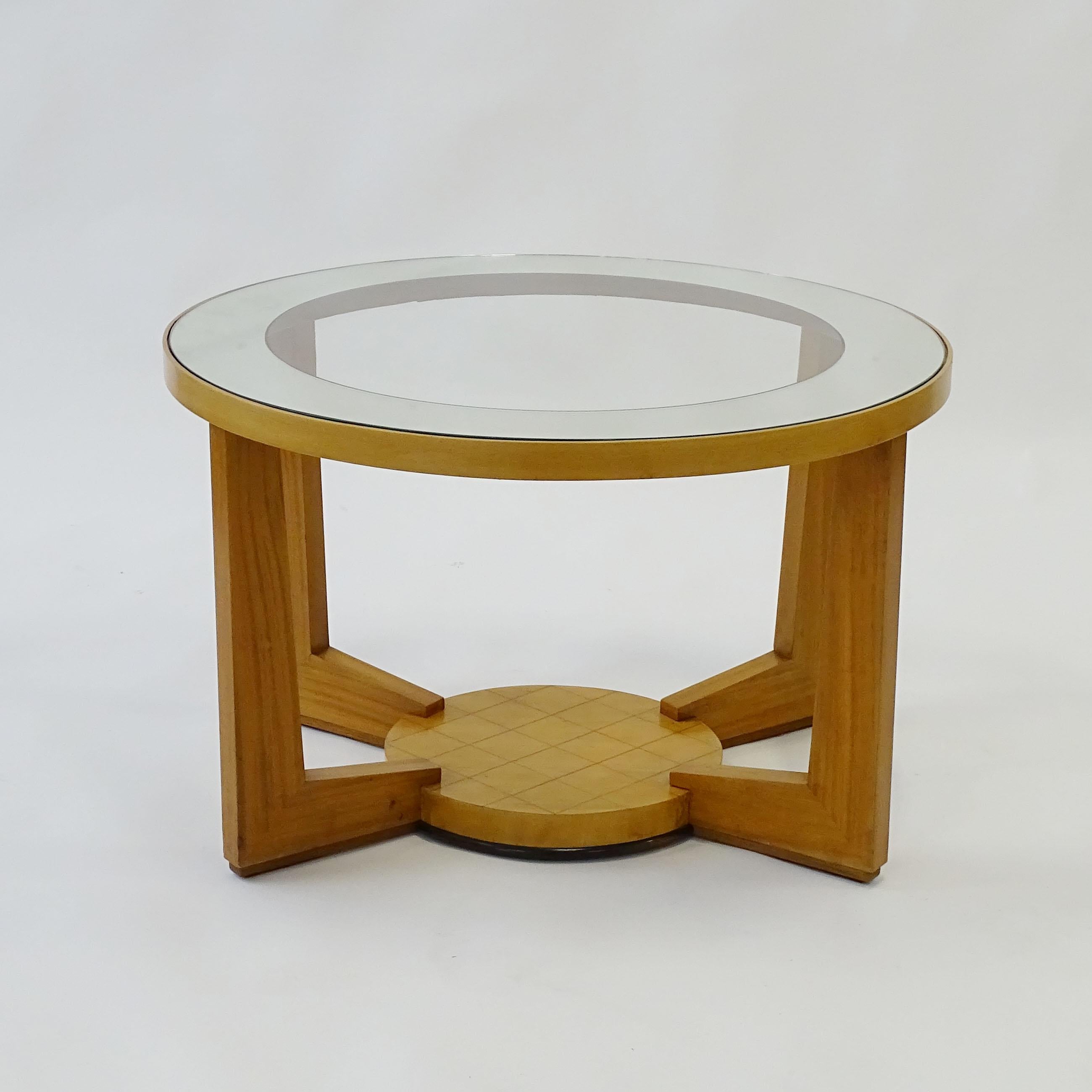 Glass Italian 1930s Art Deco Circular Coffee Table