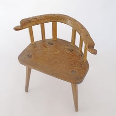 Italian 1930s beautifully hand-crafted oak mountain armchair