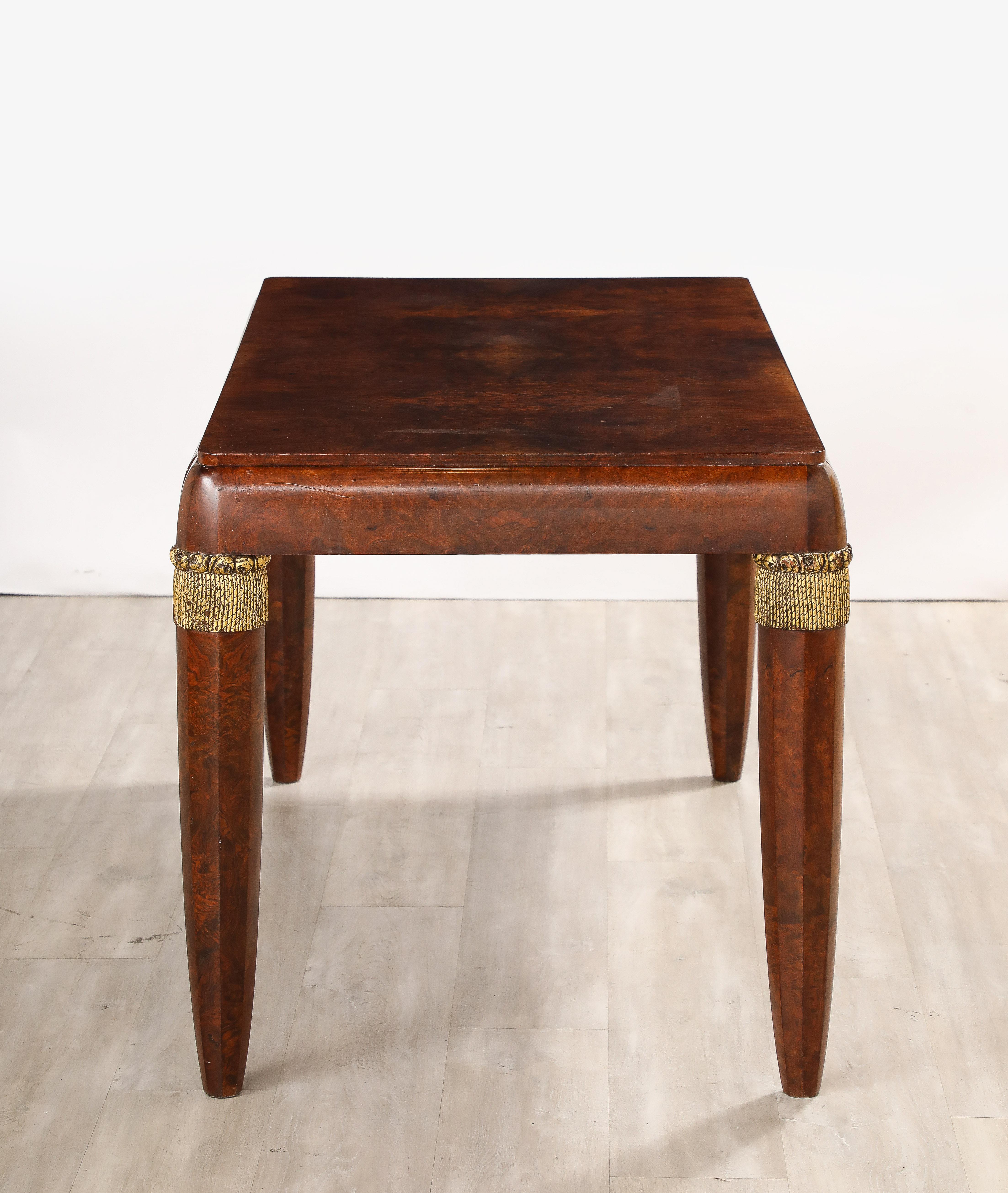 Italian 1930's Burl Walnut Writing Desk For Sale 5