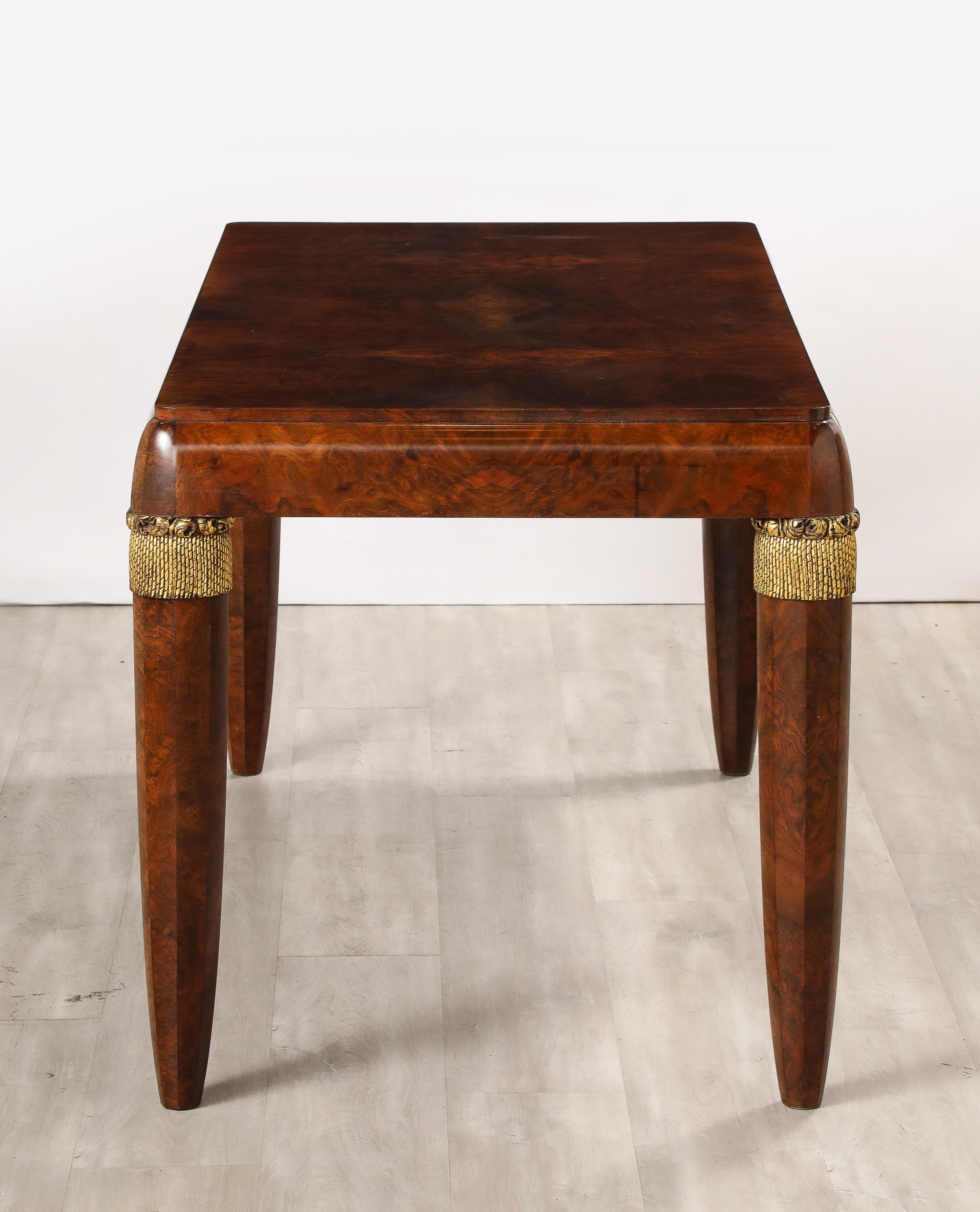 Italian 1930's Burl Walnut Writing Desk For Sale 12