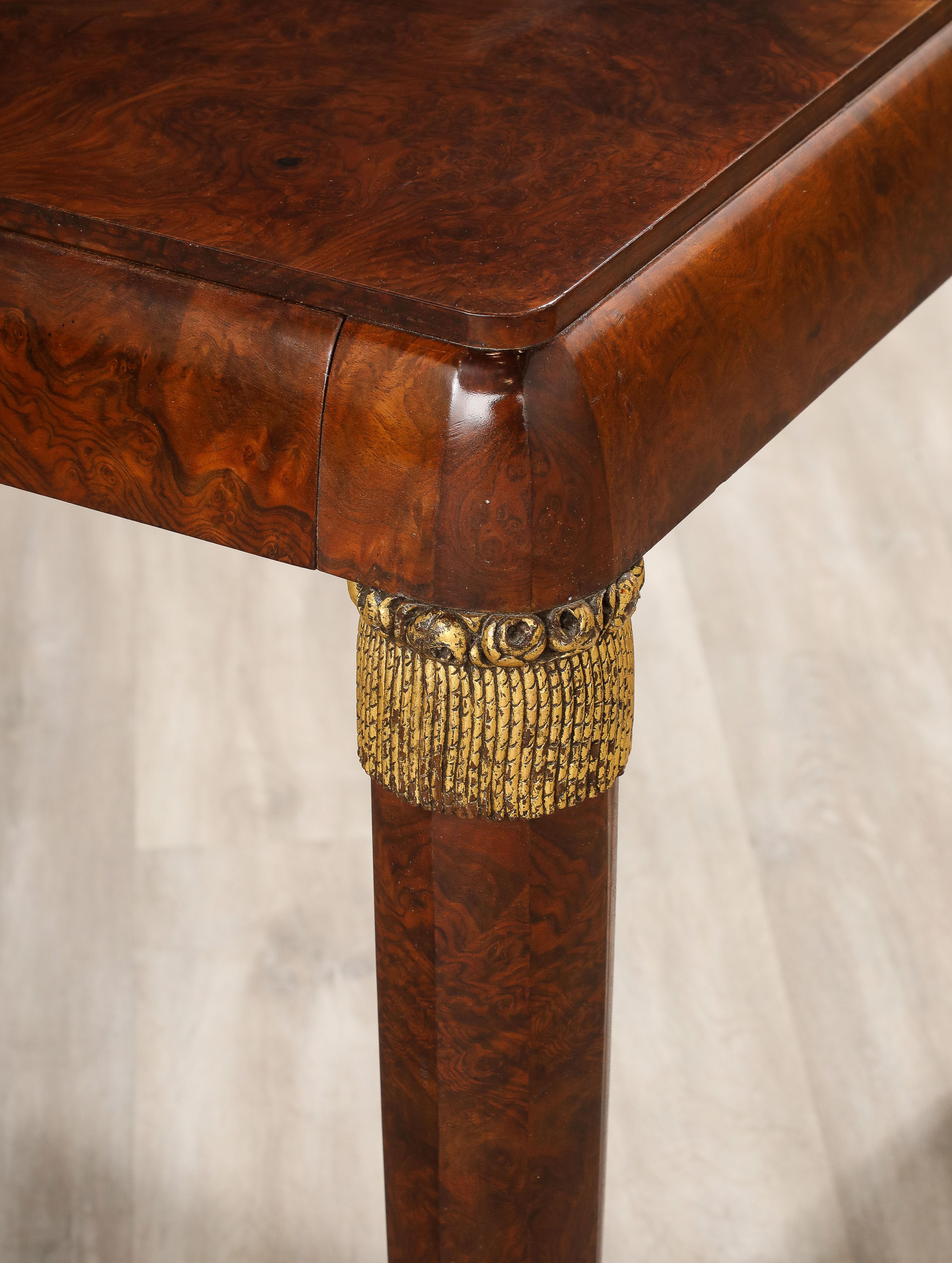 Italian 1930's Burl Walnut Writing Desk For Sale 1