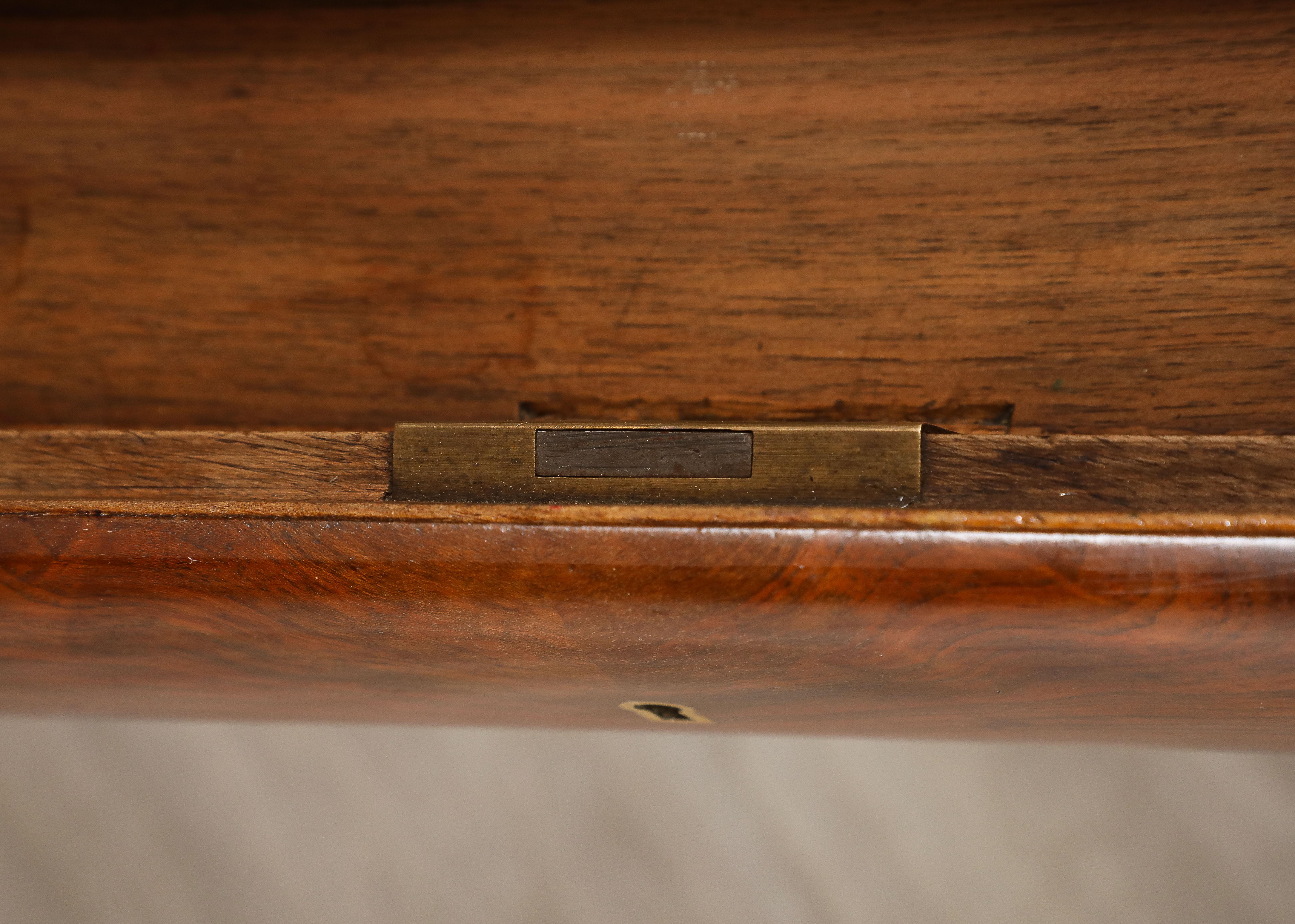 Italian 1930's Burl Walnut Writing Desk For Sale 3