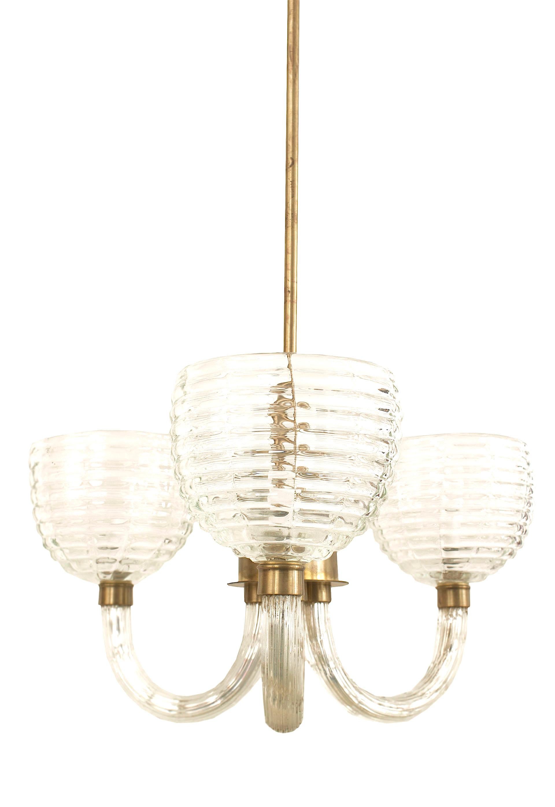 fluted glass chandelier