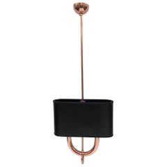 Italian 1930s Art Deco Copper Light Fixture