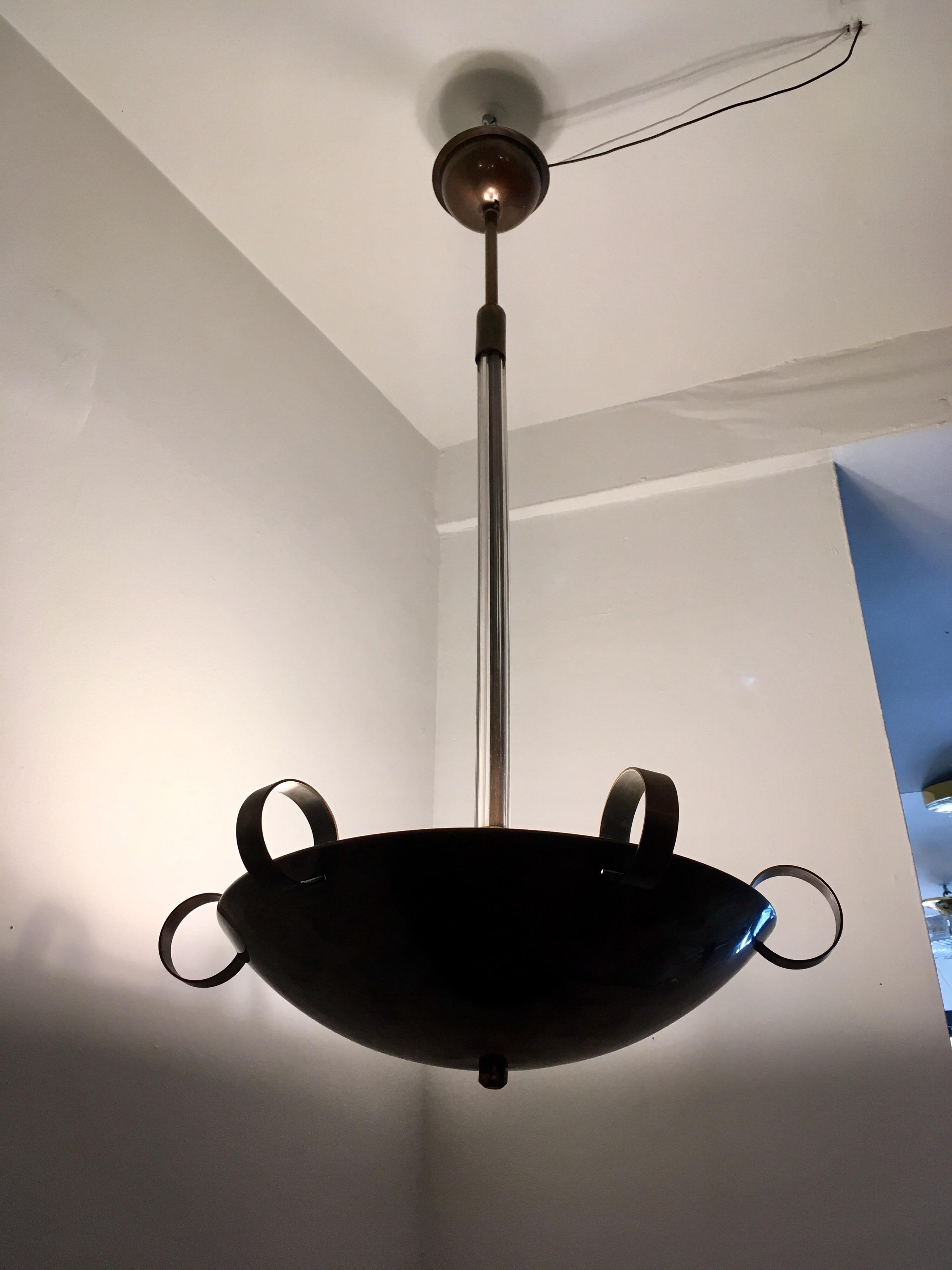 Italian 1930s Futurist Pendant Chandelier 6