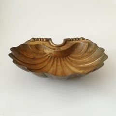 Italian 1930s Hammered Copper Shell Shaped Holy Water Font