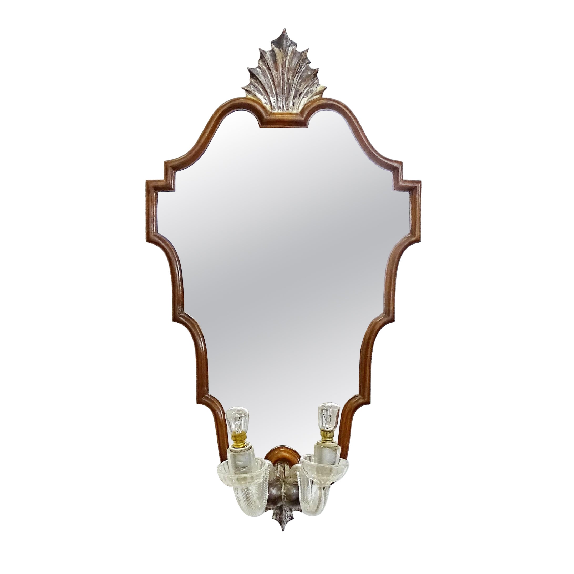 Italian 1930s Illuminated Wall Mirror Attributed to Tomaso Buzzi For Sale