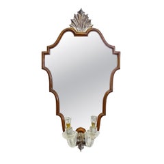 Italian 1930s Illuminated Wall Mirror Attributed to Tomaso Buzzi