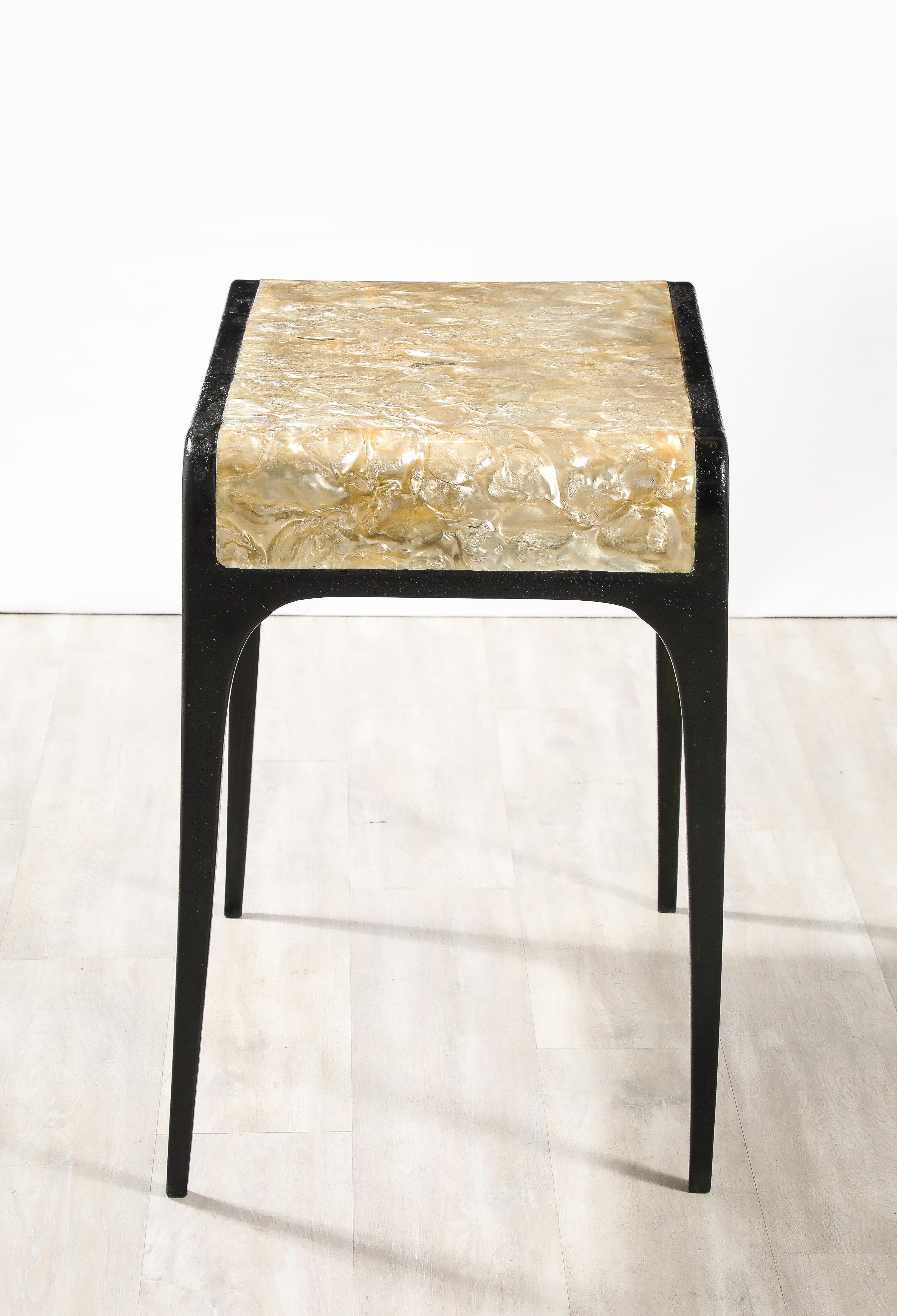 Italian 1930's Mother of Pearl Hand-Carved Table For Sale 5