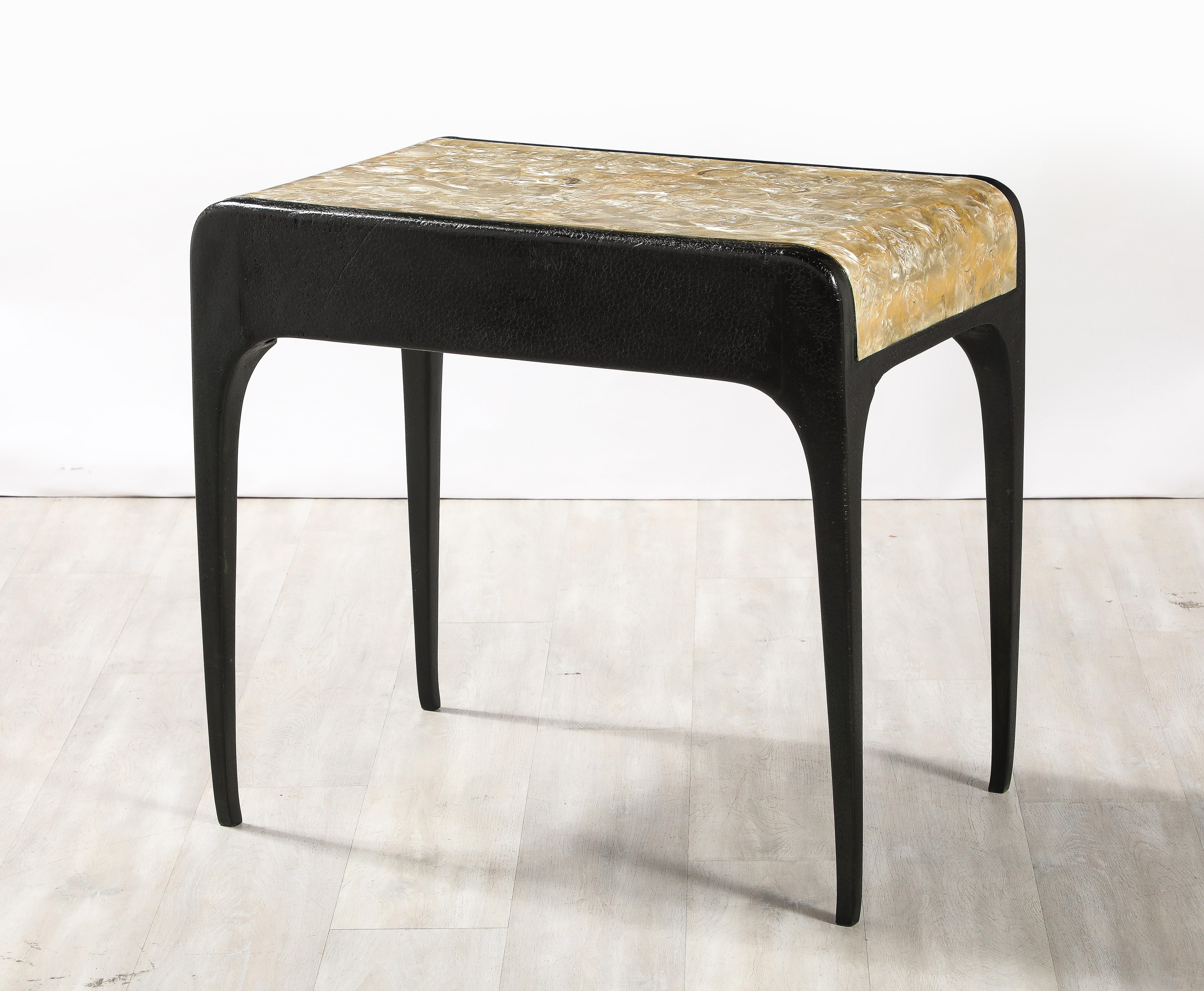 Italian 1930's Mother of Pearl Hand-Carved Table For Sale 9