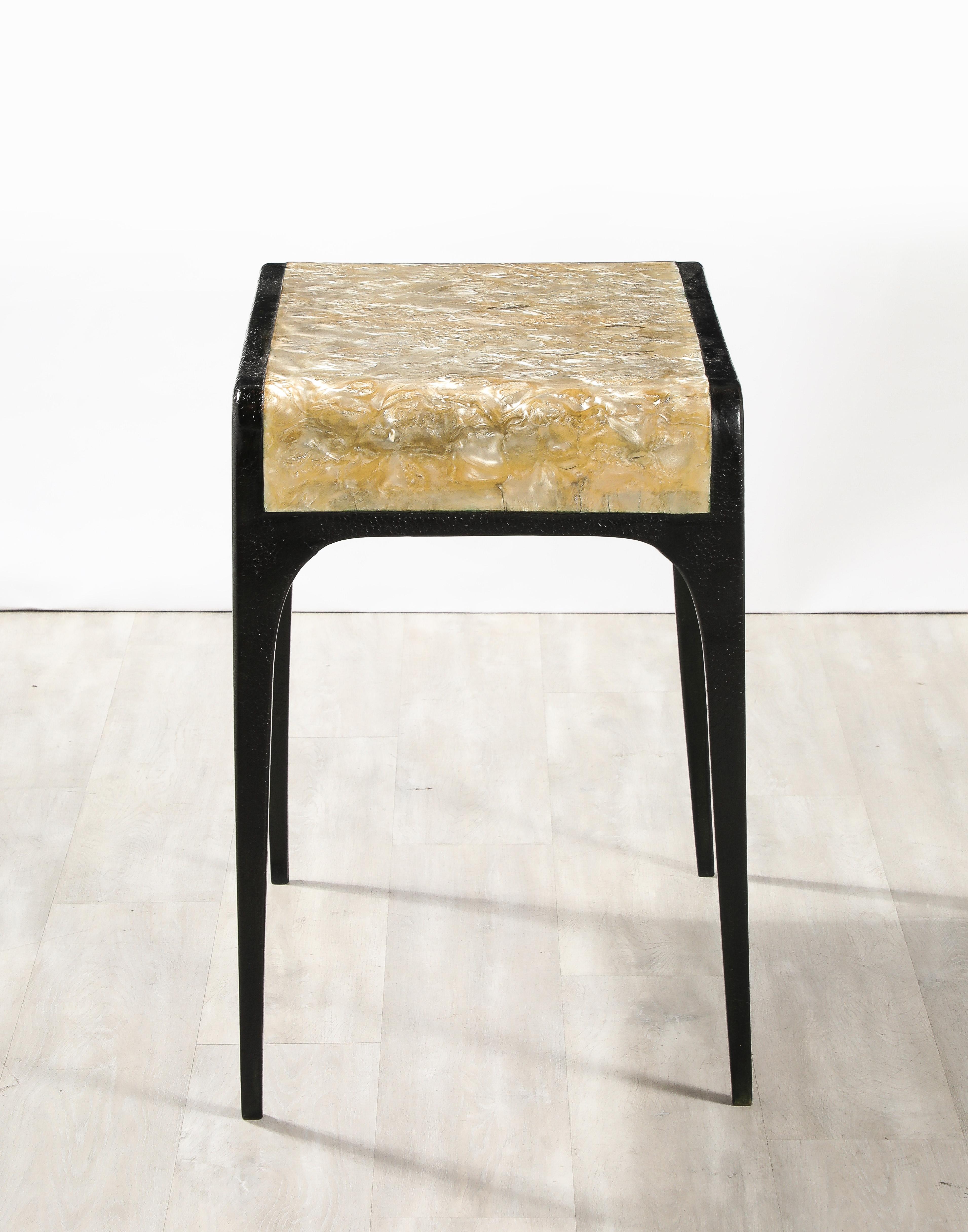 Italian 1930's Mother of Pearl Hand-Carved Table For Sale 10